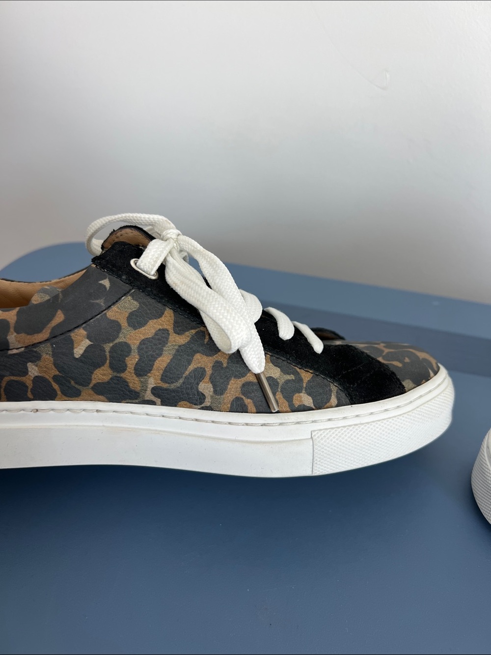 Belstaff dagenham leopard canvas suede low top sneakers tasmin gold colorway 38 - Picture 8 of 15